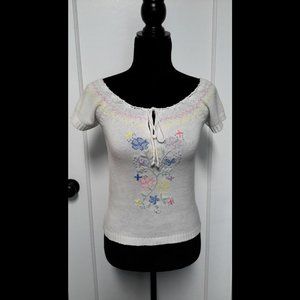 Vintage Y2k Tommy Hilfiger Floral Crosstitch Need… - image 1